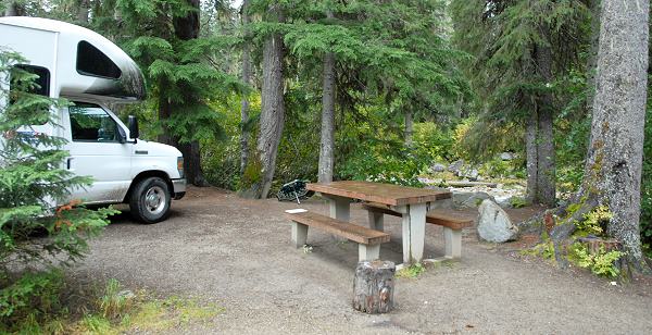 Camper auf dem Illicillewat Campingplatz
