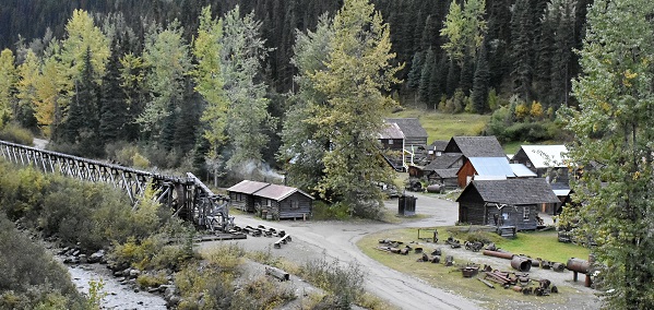 Blick auf das Cornish Water Wheel