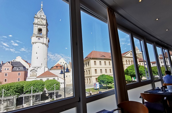 Blick aus dem Frühstückssaal