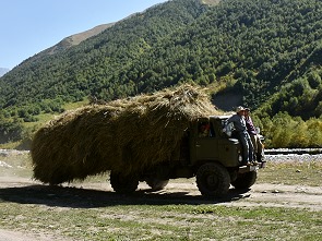 GAZ 66 Laster mit Heu
