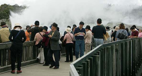 Reisegruppe am Geysir