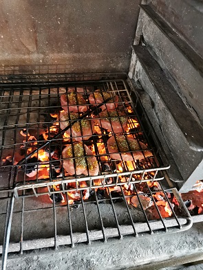 Grill in Aktion