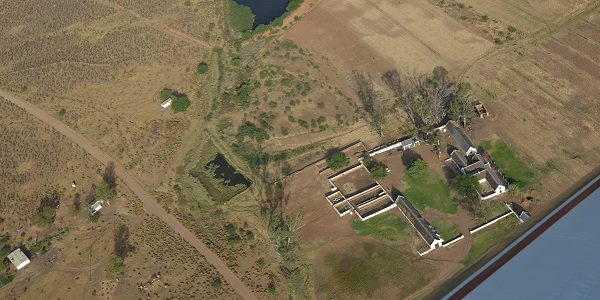 Rotbusch Farm aus der Luft